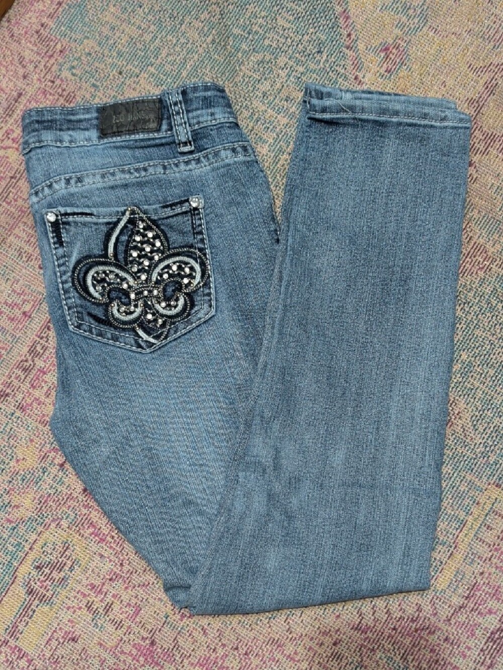 Vintage ZCO Jeans 90s Slim Straight McBling Embroidered Jeans Women's 11 Y2K